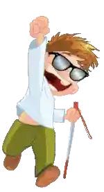 niño ciego feliz