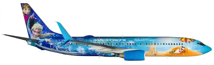 Viajar a la Florida avion pintado de frozen orlando