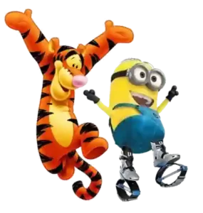 minion y tigger saltando