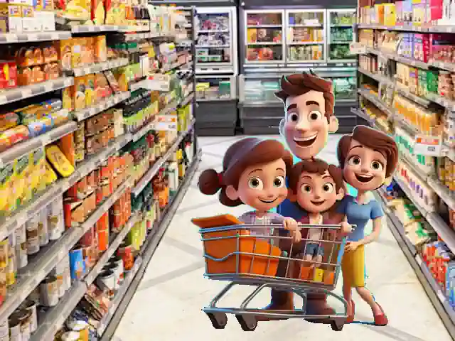 familia en supermercado orlando