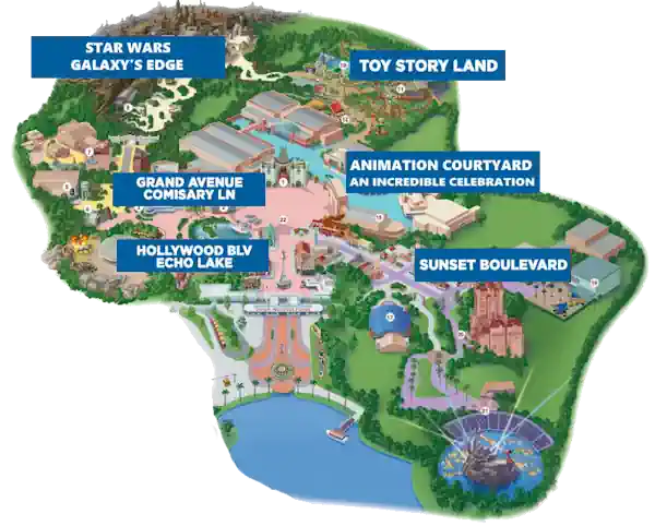 Mapa de Hollywood Studios Disney World Orlando