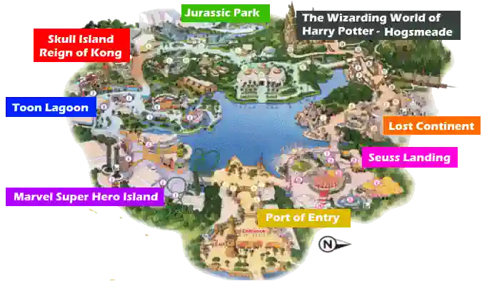 Mapa Islands of Adventure Universal Orlando