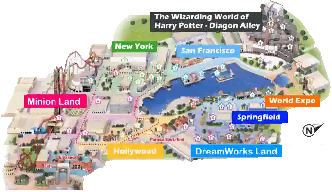 Mapa Universal Studios Orlando 2024
