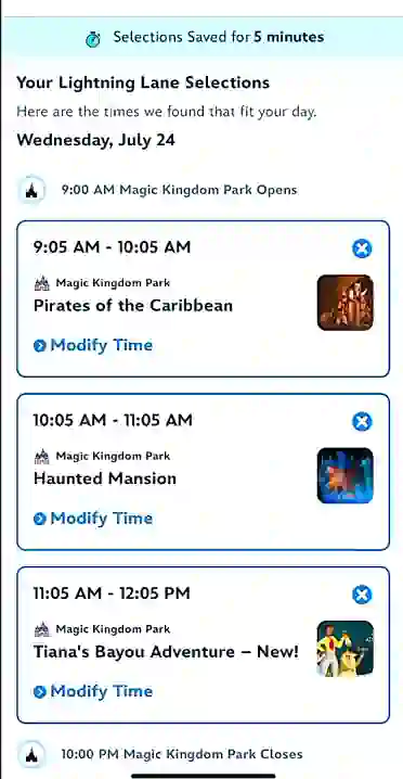 seleccion 3 atracciones del lightning lane disney world