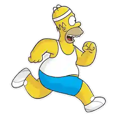 Homero corriendo para llegar a su reserva Disney World